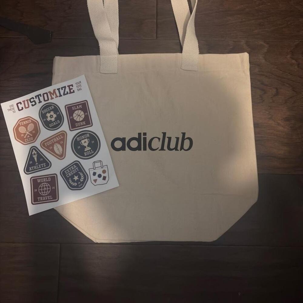 Adidas exclusive AdiClub tote bag with patches...